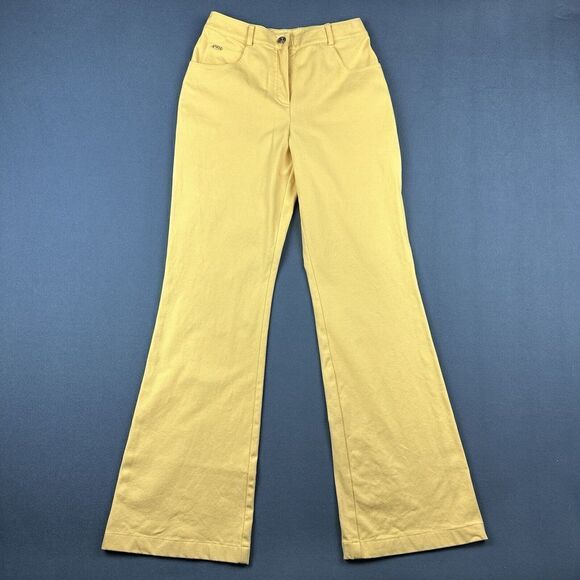 St. John Pants - St John Sport Jeans Pants Womens 2 Yellow High Rise Flared Leg Stretch Boho*